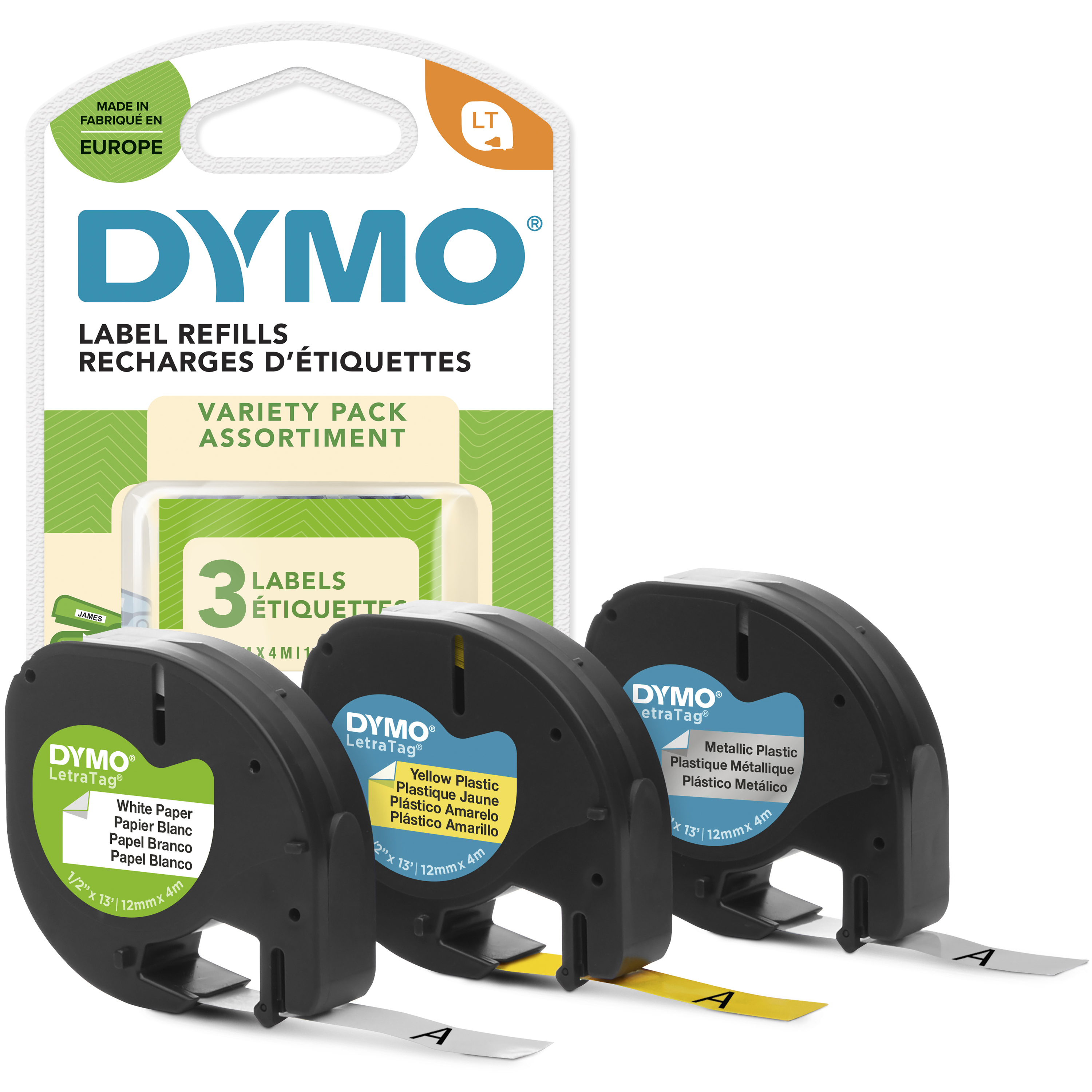 DYMO 3-TAPE STARTER PACK 4M (S0721800)